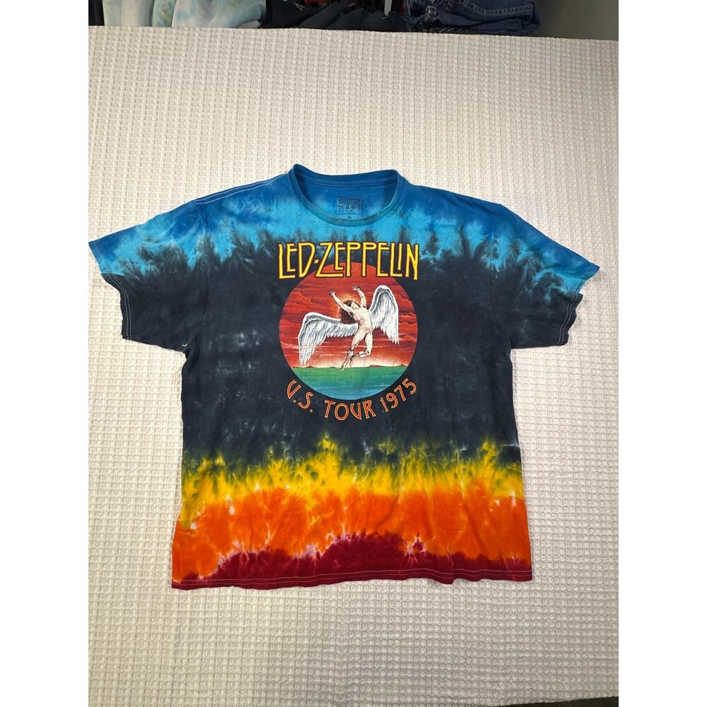 Liquid Blue LED Zeppelin US Tour 1975 Tie Dye Men’s XL 23.5x27.5